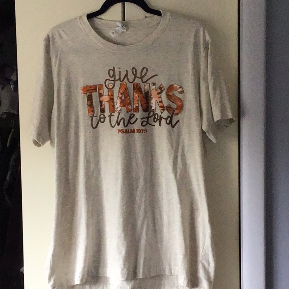 Thanksgiving T-Shirt - Give Thanks to the Lord Psalm 107:1